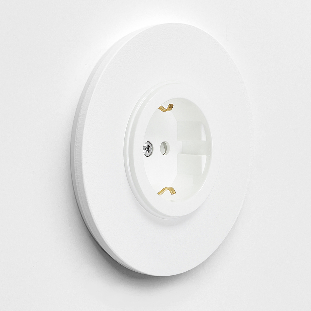 VECTIS Round weiss Metall Steckdose